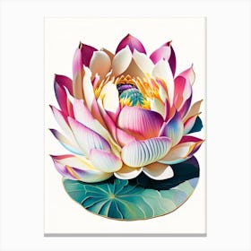 Giant Lotus Decoupage 4 Canvas Print