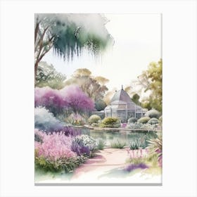 Ballarat Botanical Gardens, 2, Australia Pastel Watercolour Canvas Print