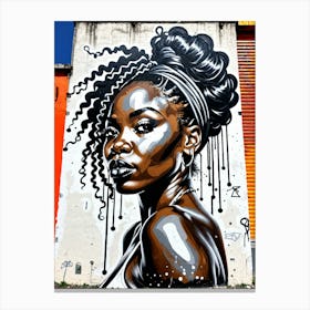 Graffiti Mural Of Beautiful Black Woman 359 Canvas Print