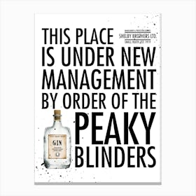 New Management Peaky Blinders Canvas Print