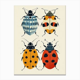 Colourful Insect Illustration Ladybug 13 Canvas Print