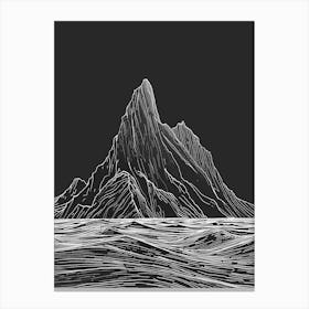 Ben Lui Mountain Line Drawing 4 Canvas Print