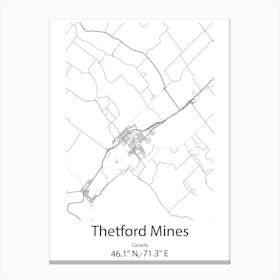 Thetford,United Kingdom Minimalist Map Stampe su tela