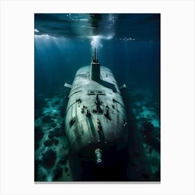 Submarine In The Ocean-Reimagined 40 Canvas Print