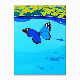 Common Blue Butterfly Pop Art David Hockney Inspired 1 Canvas Print