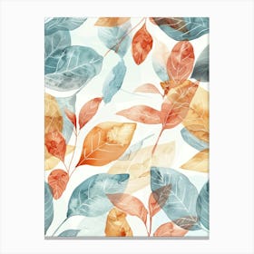 Watercolor Leaves Seamless Pattern 3 Canvas Print