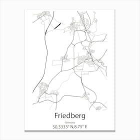 Friedberg,Germany Minimalist Map Canvas Print