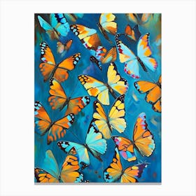 Butterflies Repeat Pattern Oil Painting 1 Canvas Print