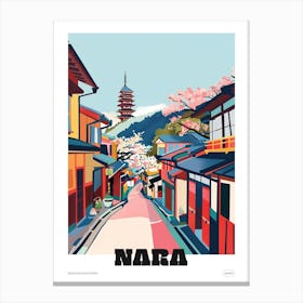 Nara Japan 3 Colourful Travel Poster Canvas Print