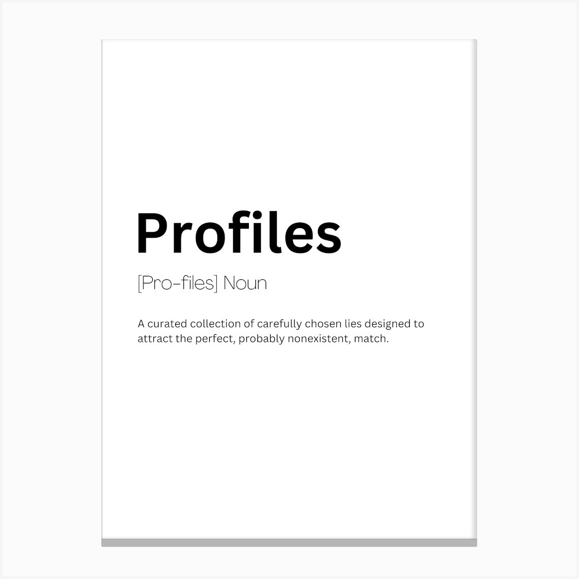 Profiles Definition Meaning Canvas Print by Kaigozen