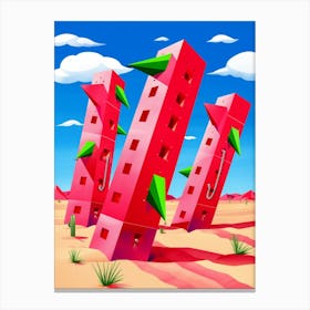 Watermelon Towers Canvas Print