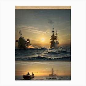 Sunset On The Sea -Reimagined Canvas Print