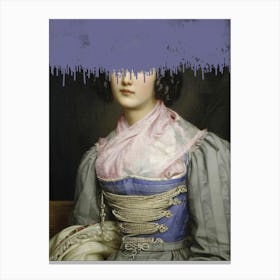 Portrait of Vintage Woman Collage Canvas Print