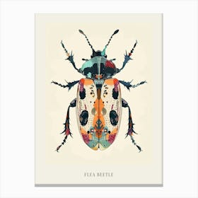 Colourful Insect Illustration Flea Beetle 12 Poster Canvas Print
