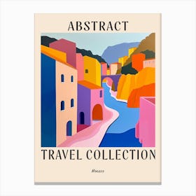 Abstract Travel Collection Poster Monaco 4 Canvas Print