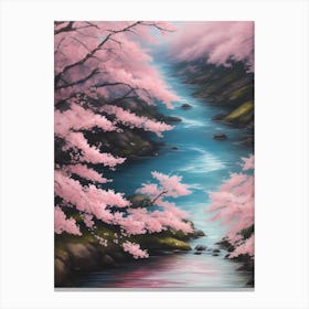 Sakura Blossom River Canvas Print