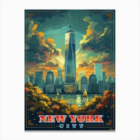 New York Travel Poster Canvas Print