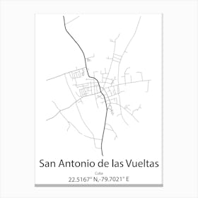 San Antonio Abad,Spain Minimalist Map Canvas Print