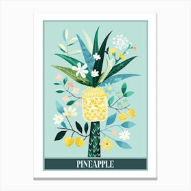 Pineapple Tree Illustration Flat 3 Poster Canvas Print