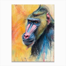 Mandrill Pastel Watercolour 3 Stampe su tela