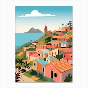 Antigua Barbuda Travel Illustration Canvas Print