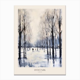 Winter City Park Poster Hyde Park London 2 Canvas Print