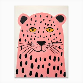 Pink Polka Dot Lion 1 Canvas Print