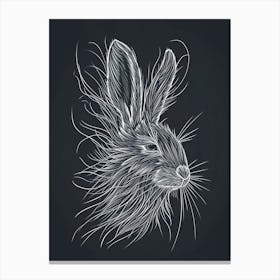 Lionhead Rabbit Minimalist Illustration 4 Canvas Print