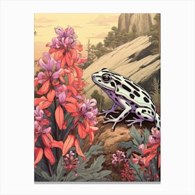 Poison Dart Frog Vintage Botanical 1 Canvas Print