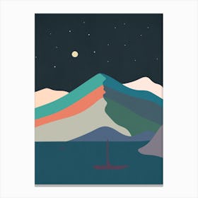 Night Of Mountain Scenery Canvas Print