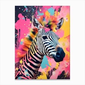 Paint Splash Zebra 2 Canvas Print
