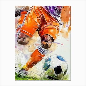 Football Player Watercolor Art (3) Canvas Print