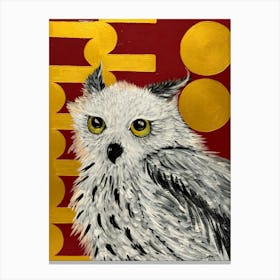 Owl on red Canvas Print