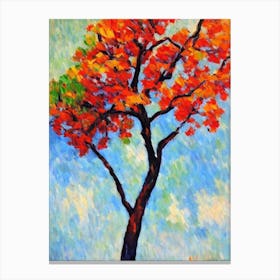 Mountain Ash tree Abstract Block Colour Canvas Print