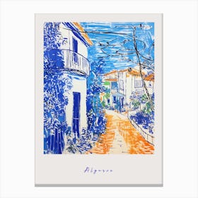 Algarve Portugal Mediterranean Blue Drawing Poster Canvas Print