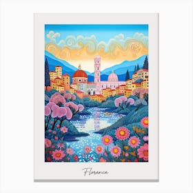 Poster Of Florence, Illustration In The Style Of Pop Art 4 Canvas Print