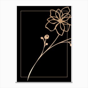 Gold Leaf on Black 7 Canvas Print