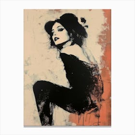 'Louise' Vintage Painting Woman Canvas Print