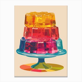 Rainbow Stacked Jelly Beige Background Canvas Print