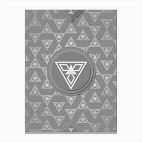 Geometric Glyph Sigil with Hex Array Pattern in Gray n.0124 Canvas Print