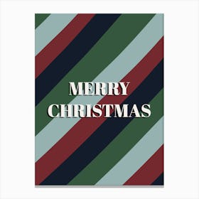 Merry Christmas Festive Stripes Canvas Print