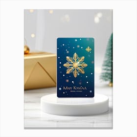 A High Definition Digital Render Of A Sleek Card Lit With Festive Light Dressed In Rich Holiday Co (5) 2 Canvas Print