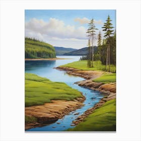 River In The Woods Canvas Print