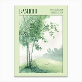 Bamboo Tree Atmospheric Watercolour Painting 7 Poster Canvas Print