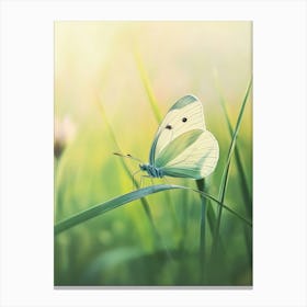 Butterfly On Green Grass.Generated AI. Wall Art Print Canvas Print