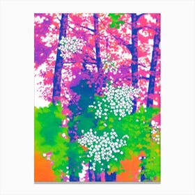 Whitecurrant Risograph Retro Poster Fruit Canvas Print