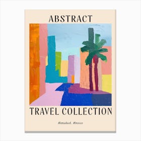 Abstract Travel Collection Poster Marrakech Morocco 4 Canvas Print
