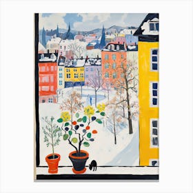 The Windowsill Of Ljubljana   Slovenia Snow Inspired By Matisse 2 Canvas Print