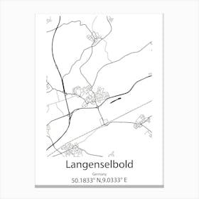 Langenselbold,Germany Minimalist Map Canvas Print