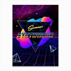 Neon synthwave horizon #1 [synthwave/vaporwave/cyberpunk] — aesthetic retrowave neon poster Canvas Print